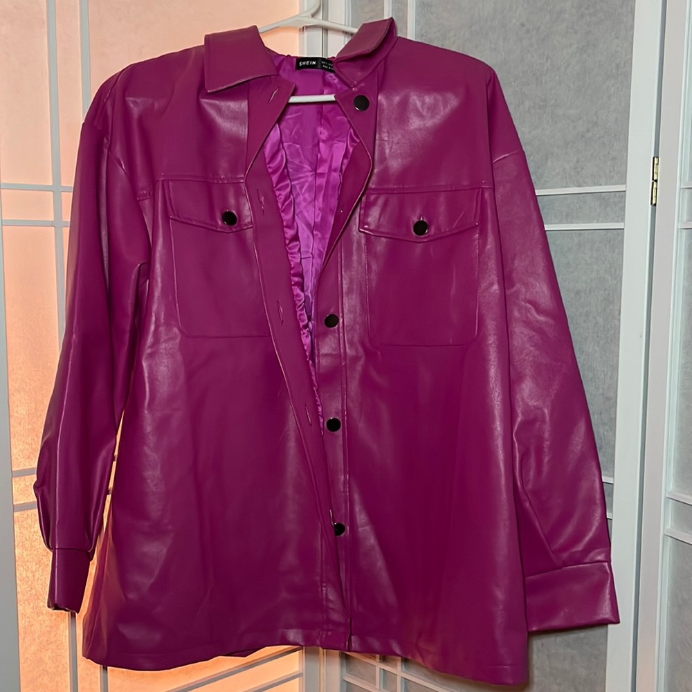 Pink size small leather jacket from Shein